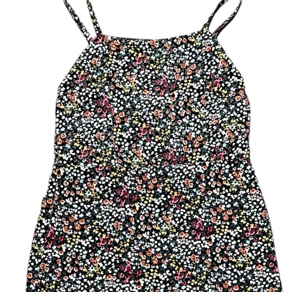 Girls Floral Print Spaghetti Straps Shift Ruffled dress - Picture 2 of 6